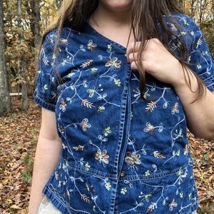 Denim Floral Shirt Jane Ashley
